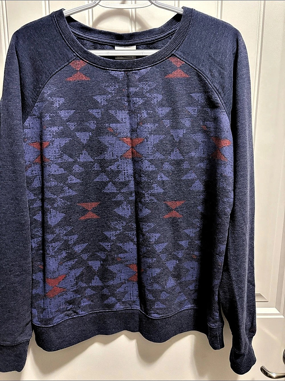 Columbia Women’s Large Blue Geometric Print Crewneck Sweatshirt